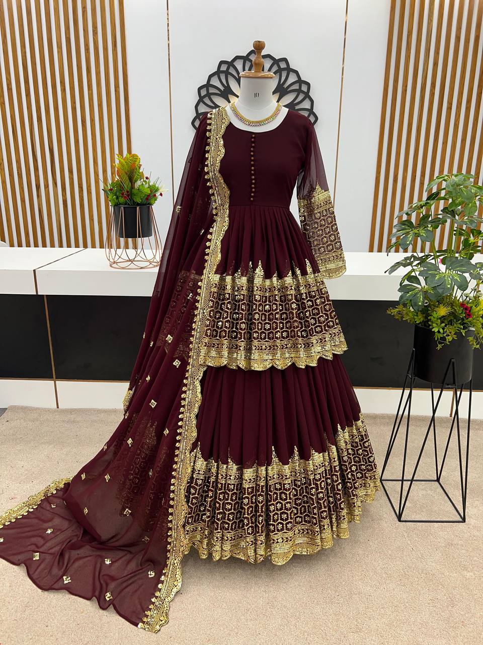 Elegant Designer Sharara Lehenga Set ZF-362