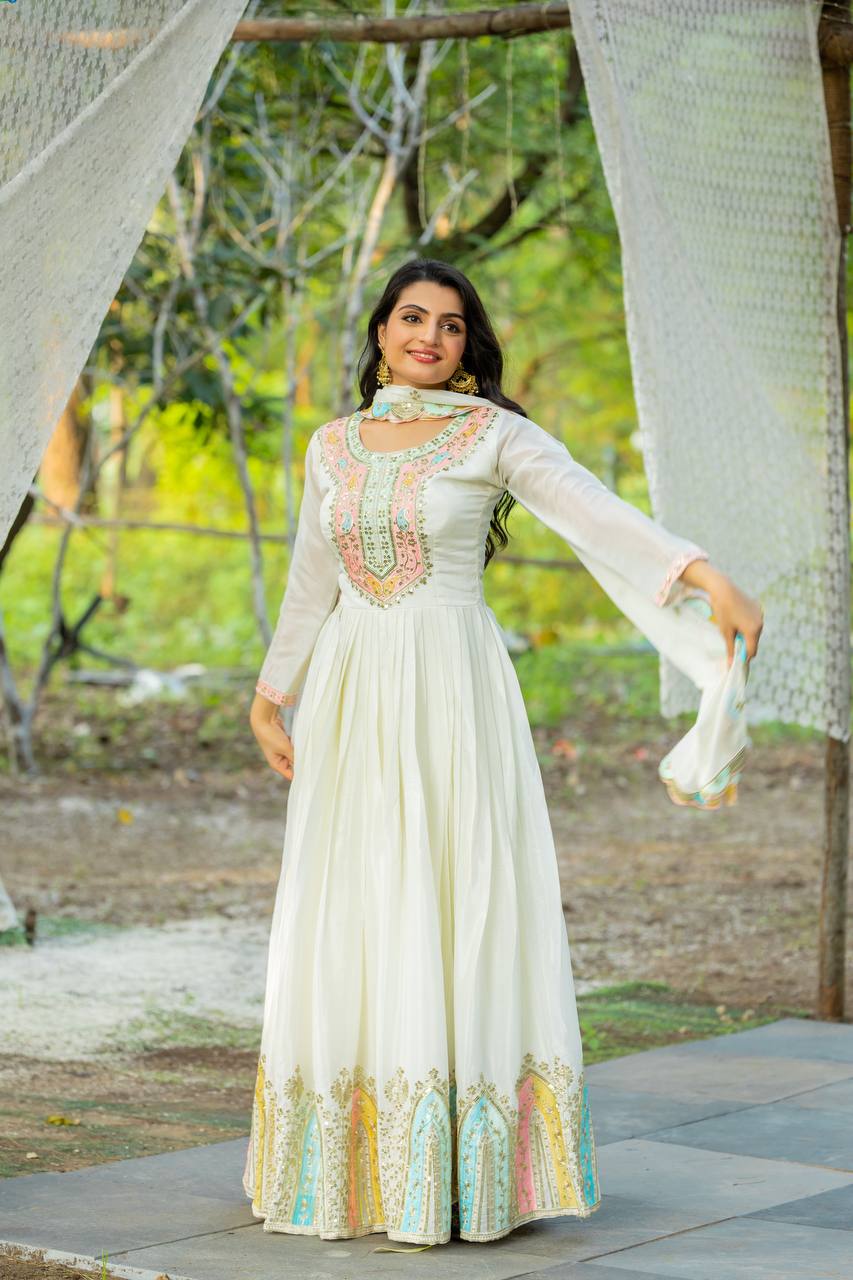 Designer Party Wear Gown  ZF-5002