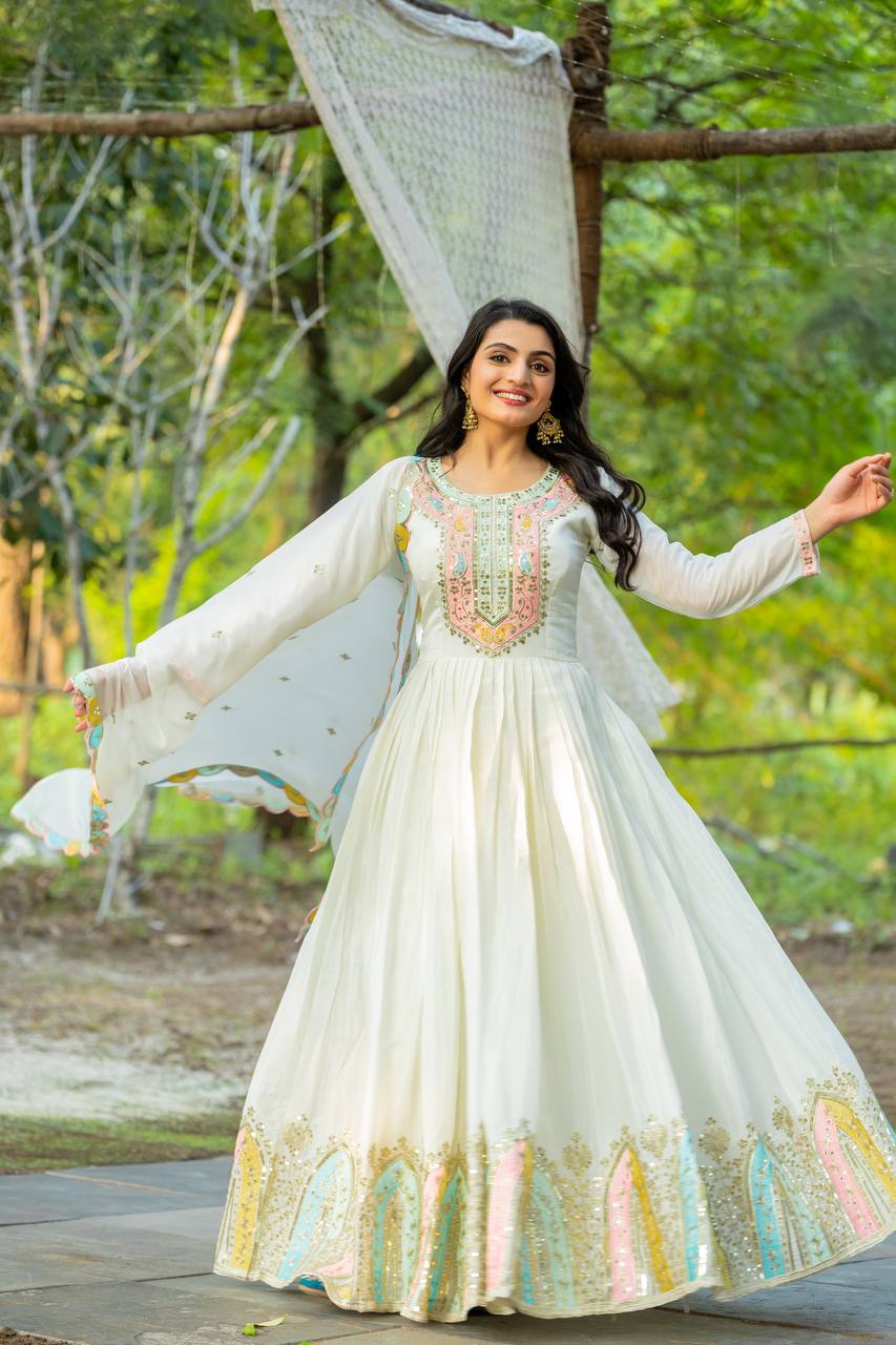 Designer Party Wear Gown  ZF-5002