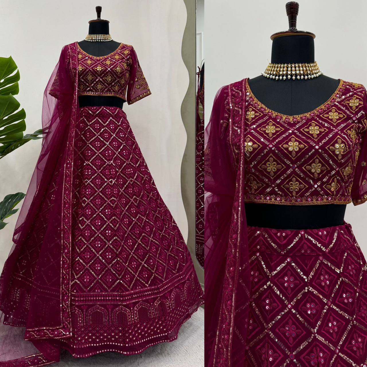 Marron color Elegance Redefined lehenga choli QR-276