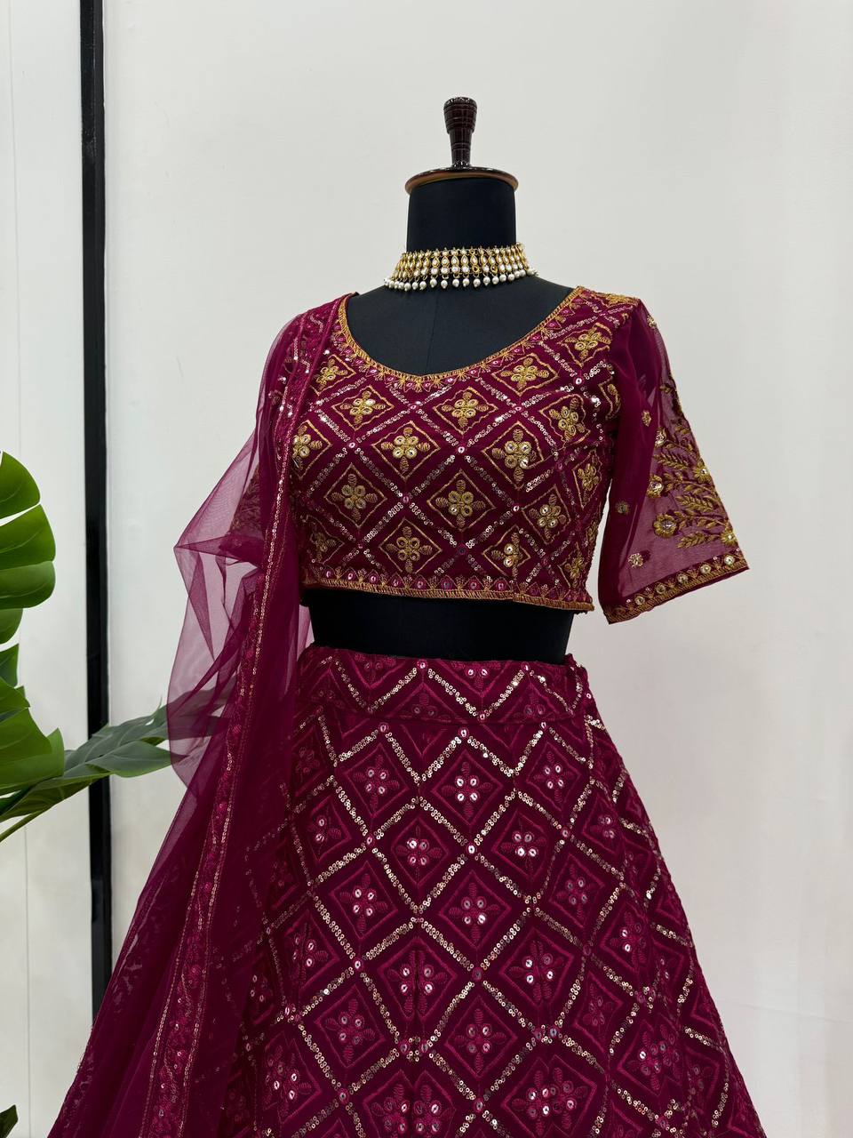 Marron color Elegance Redefined lehenga choli QR-276