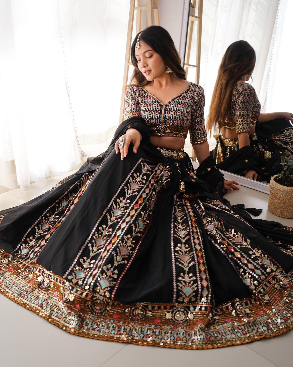 Black lehenga Experience the Elegance QR-8075