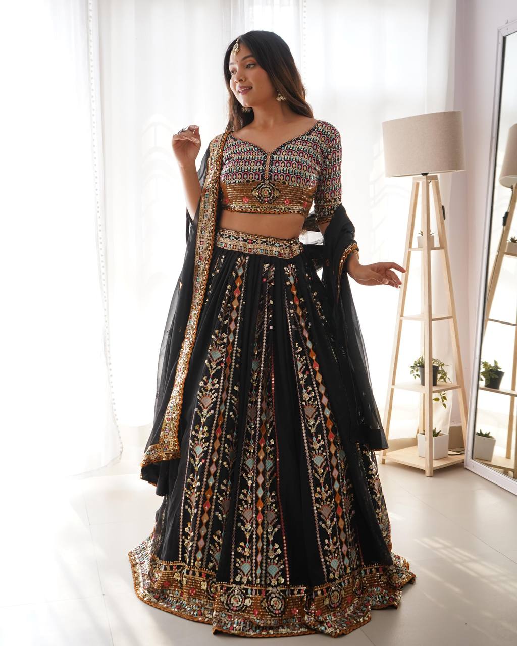 Black lehenga Experience the Elegance QR-8075