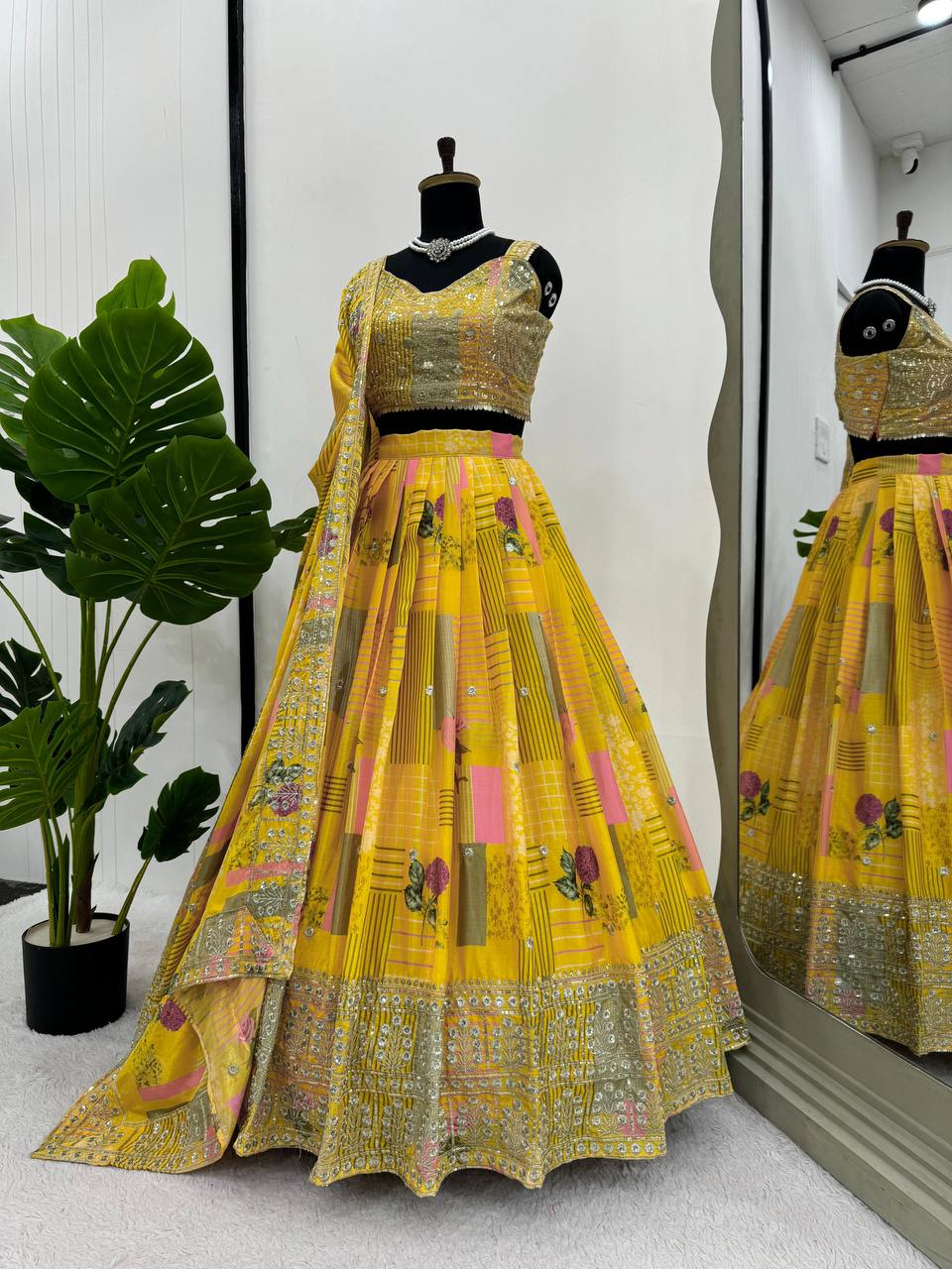 Elegant Chinon Silk Lehenga Set  QR-293