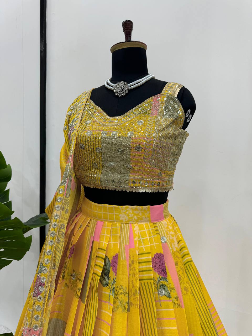 Elegant Chinon Silk Lehenga Set  QR-293