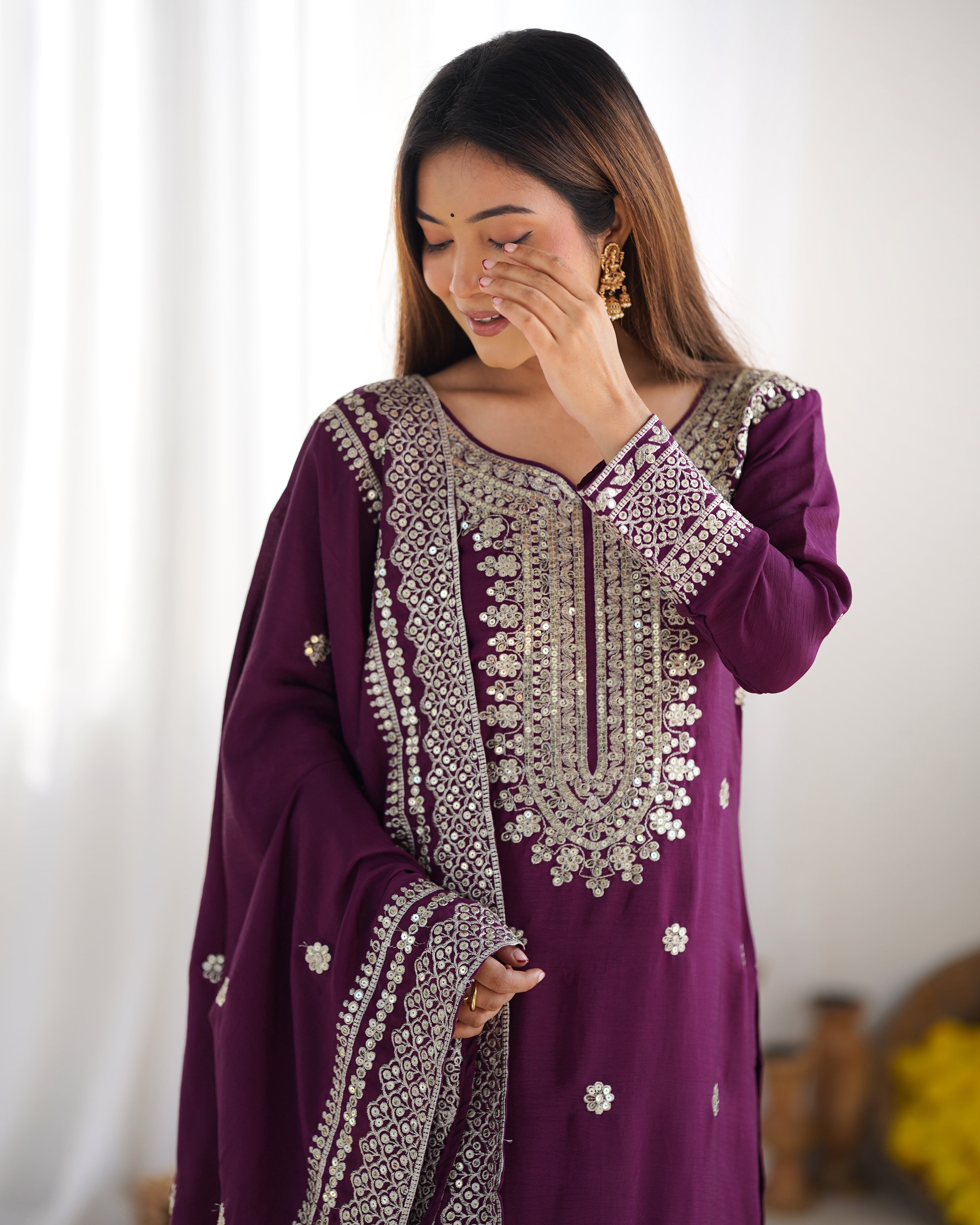 Elegant Pakistani Salwar Suit – NSR-800 Margenta