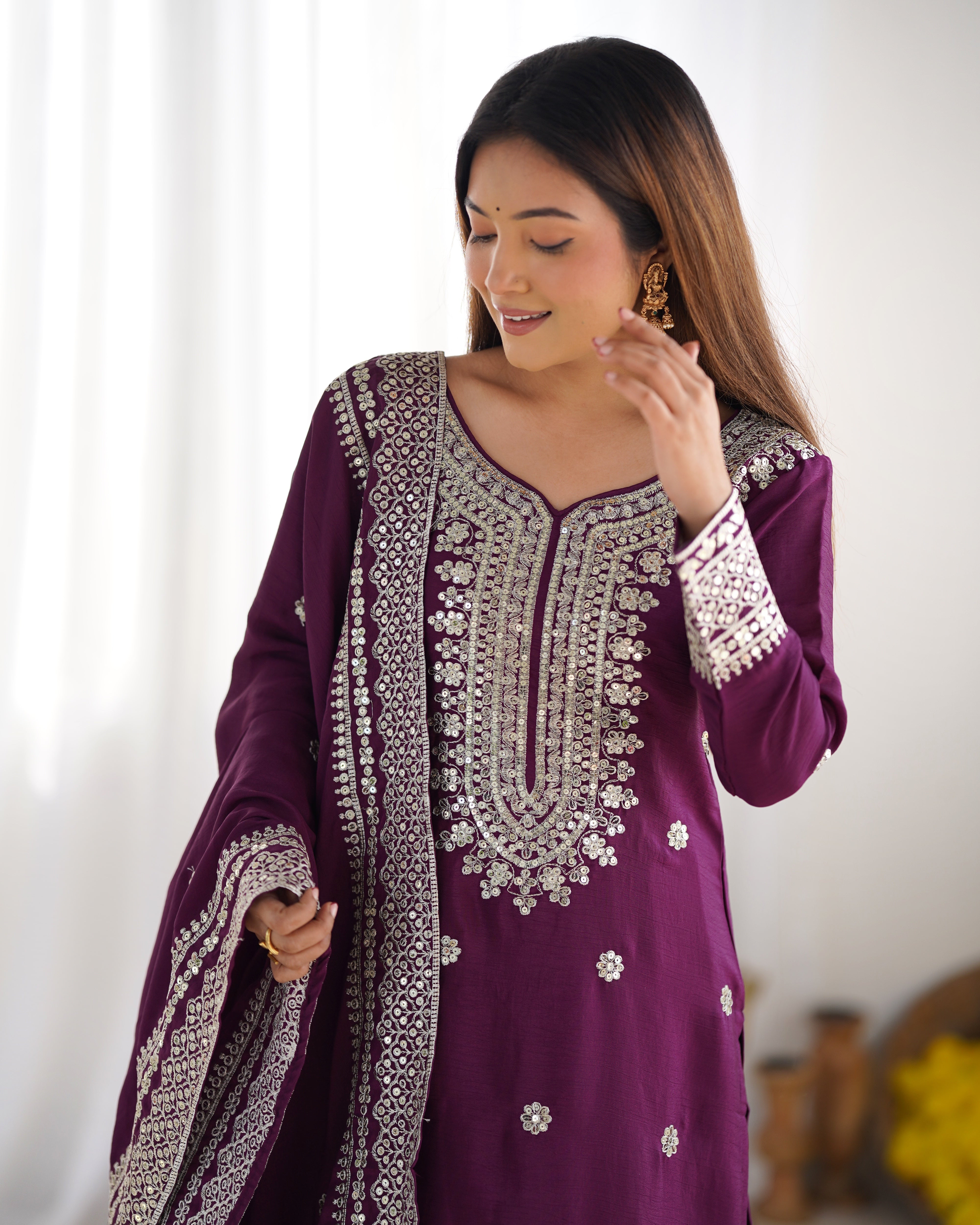 Elegant Pakistani Salwar Suit – NSR-800 Margenta