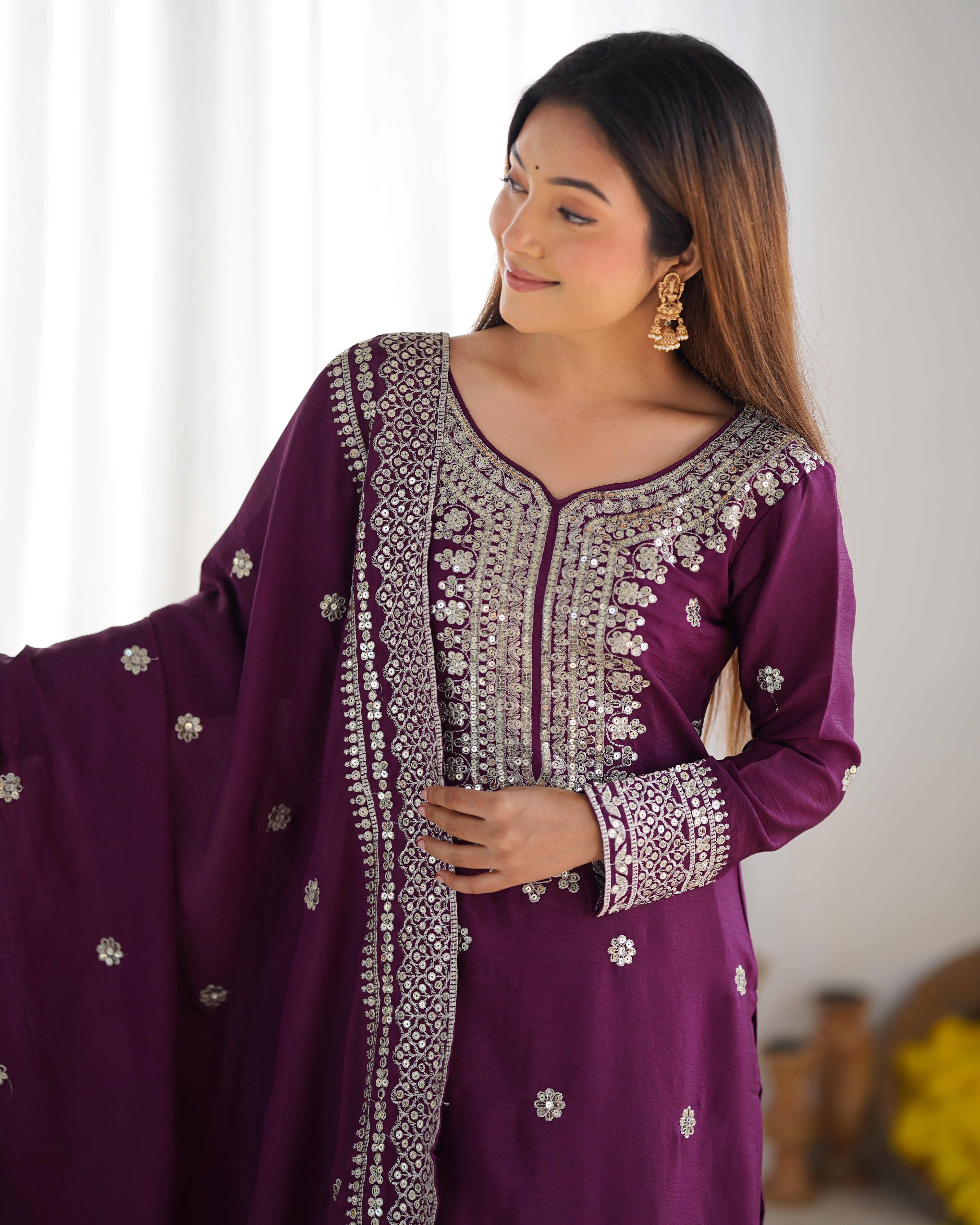 Elegant Pakistani Salwar Suit – NSR-800 Margenta
