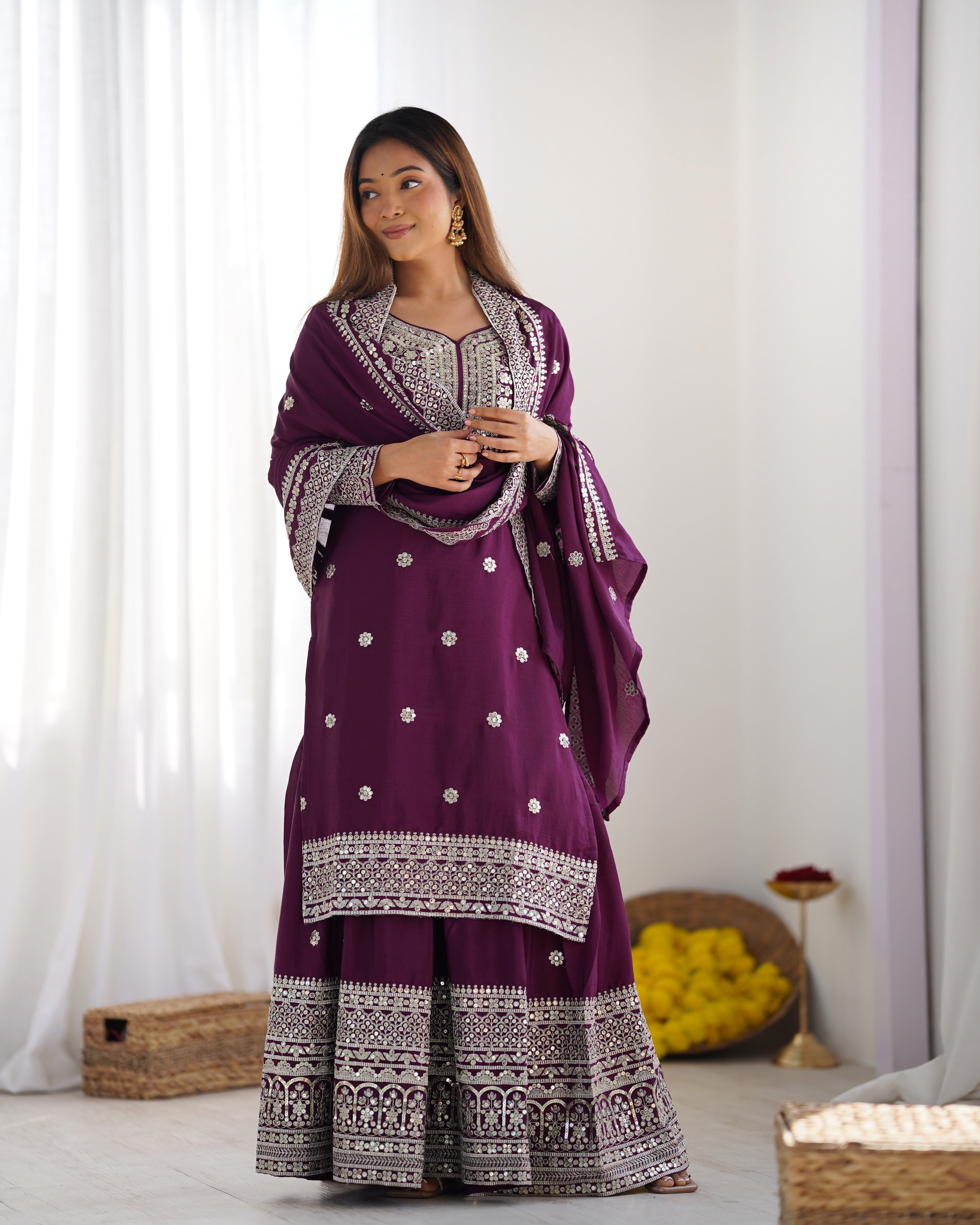 Elegant Pakistani Salwar Suit – NSR-800 Margenta
