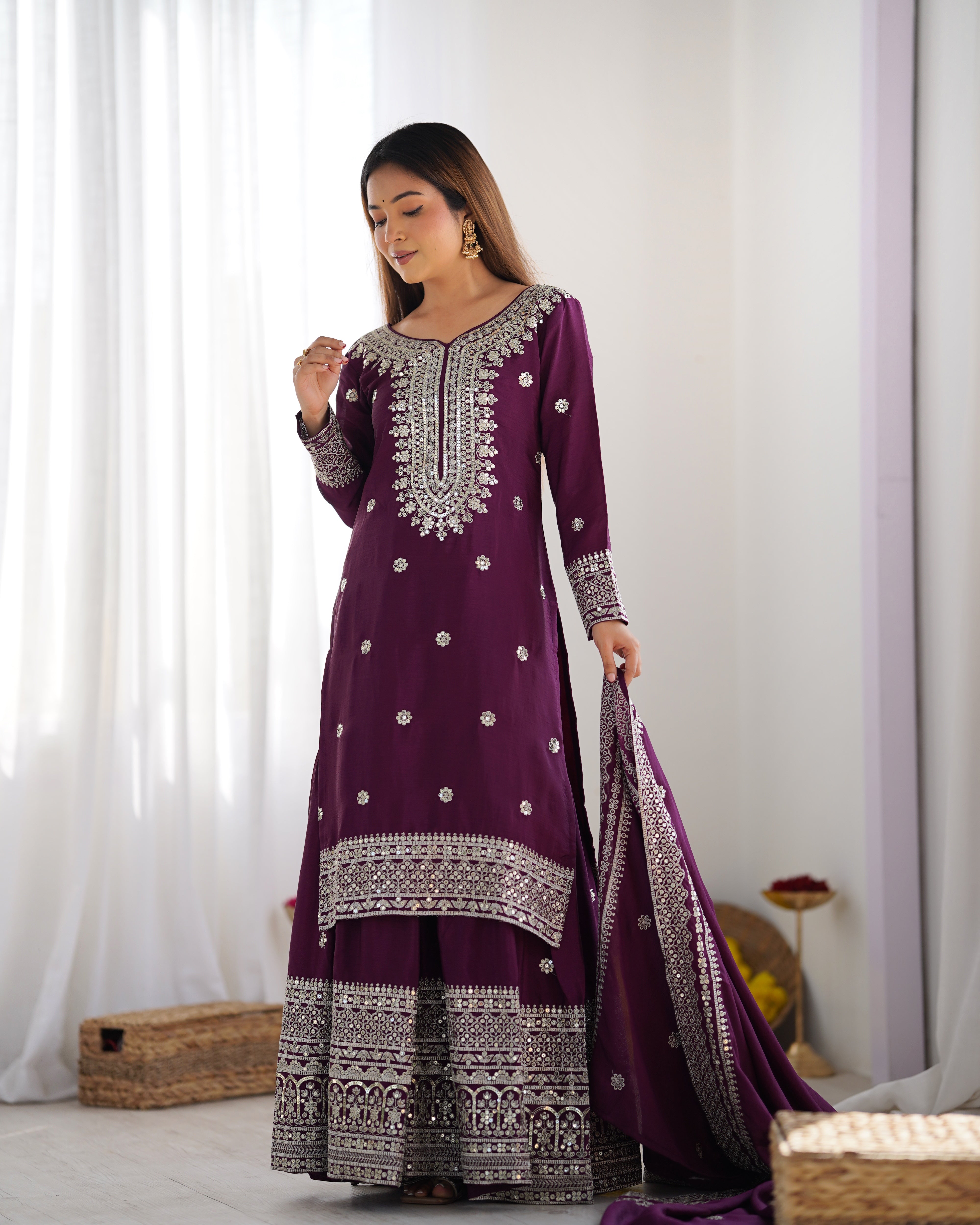 Elegant Pakistani Salwar Suit – NSR-800 Margenta