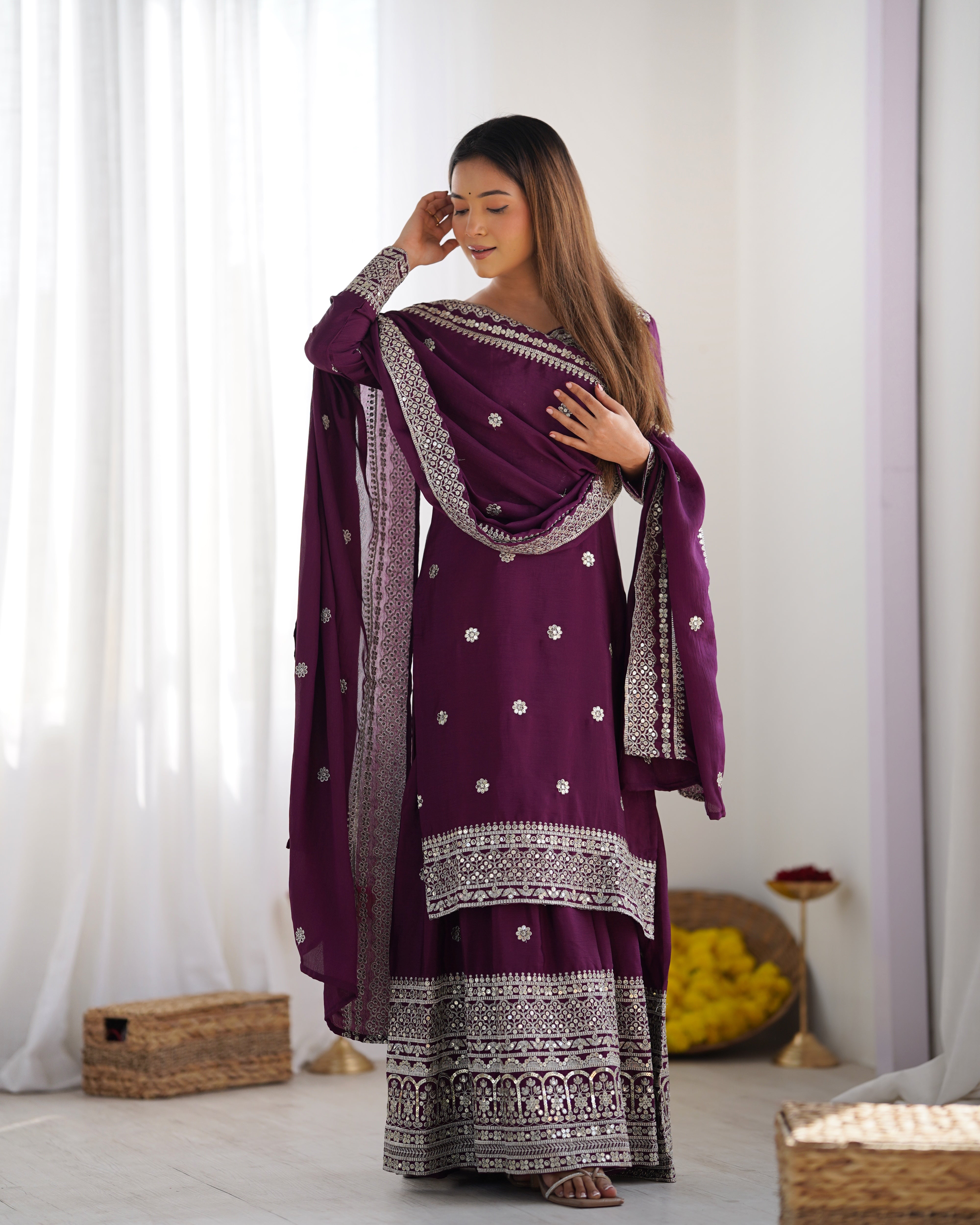 Elegant Pakistani Salwar Suit – NSR-800 Margenta
