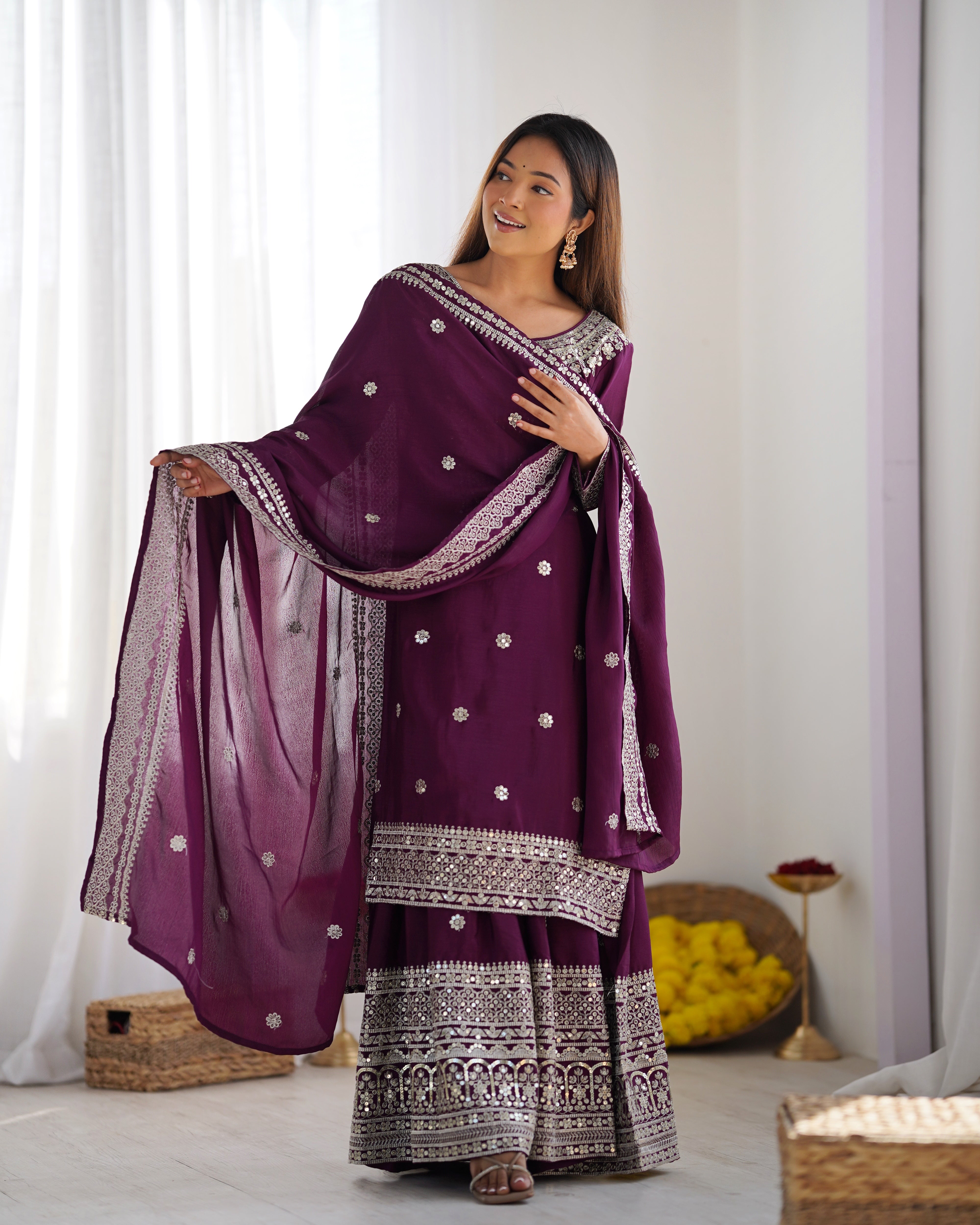 Elegant Pakistani Salwar Suit – NSR-800 Margenta