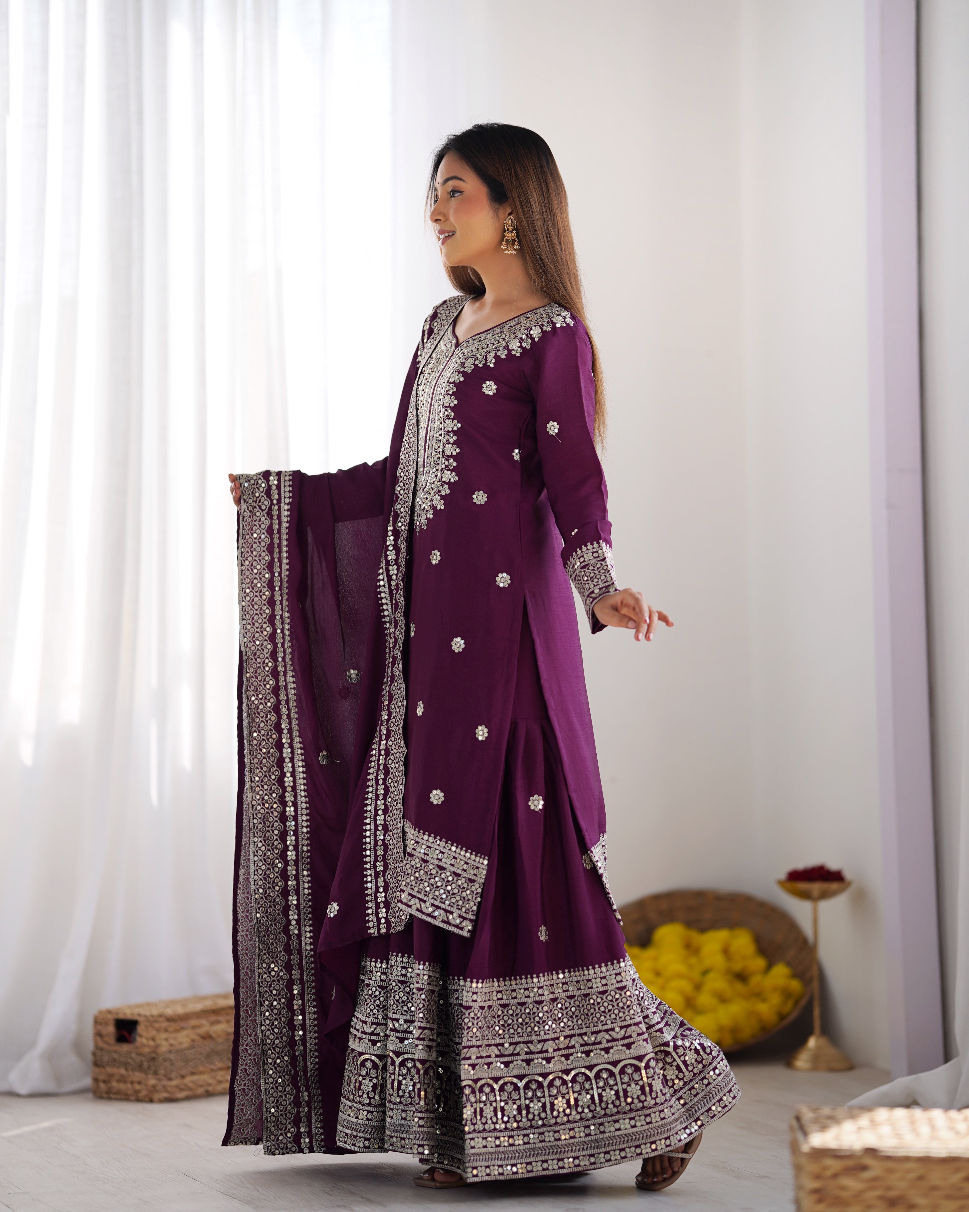 Elegant Pakistani Salwar Suit – NSR-800 Margenta