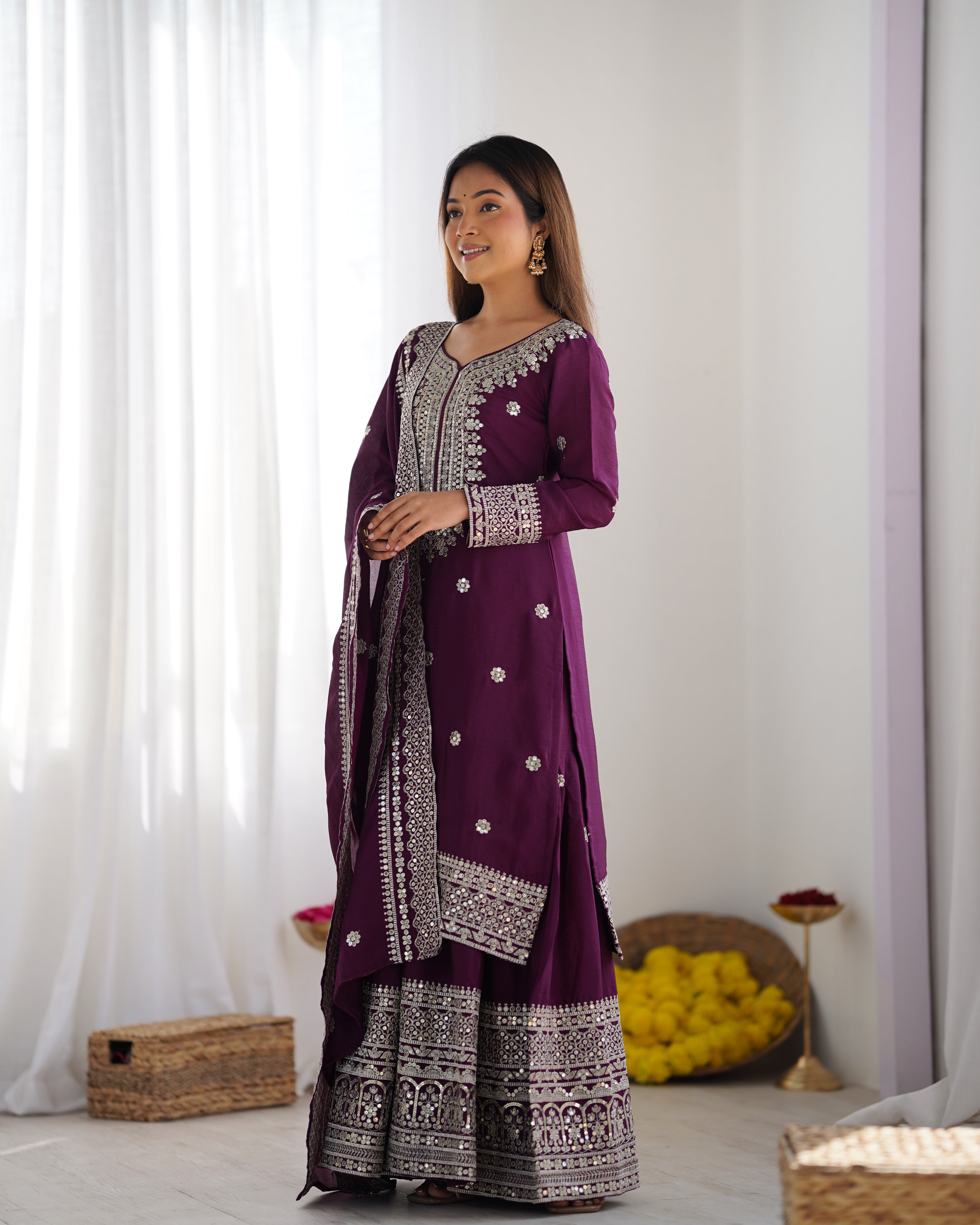 Elegant Pakistani Salwar Suit – NSR-800 Margenta