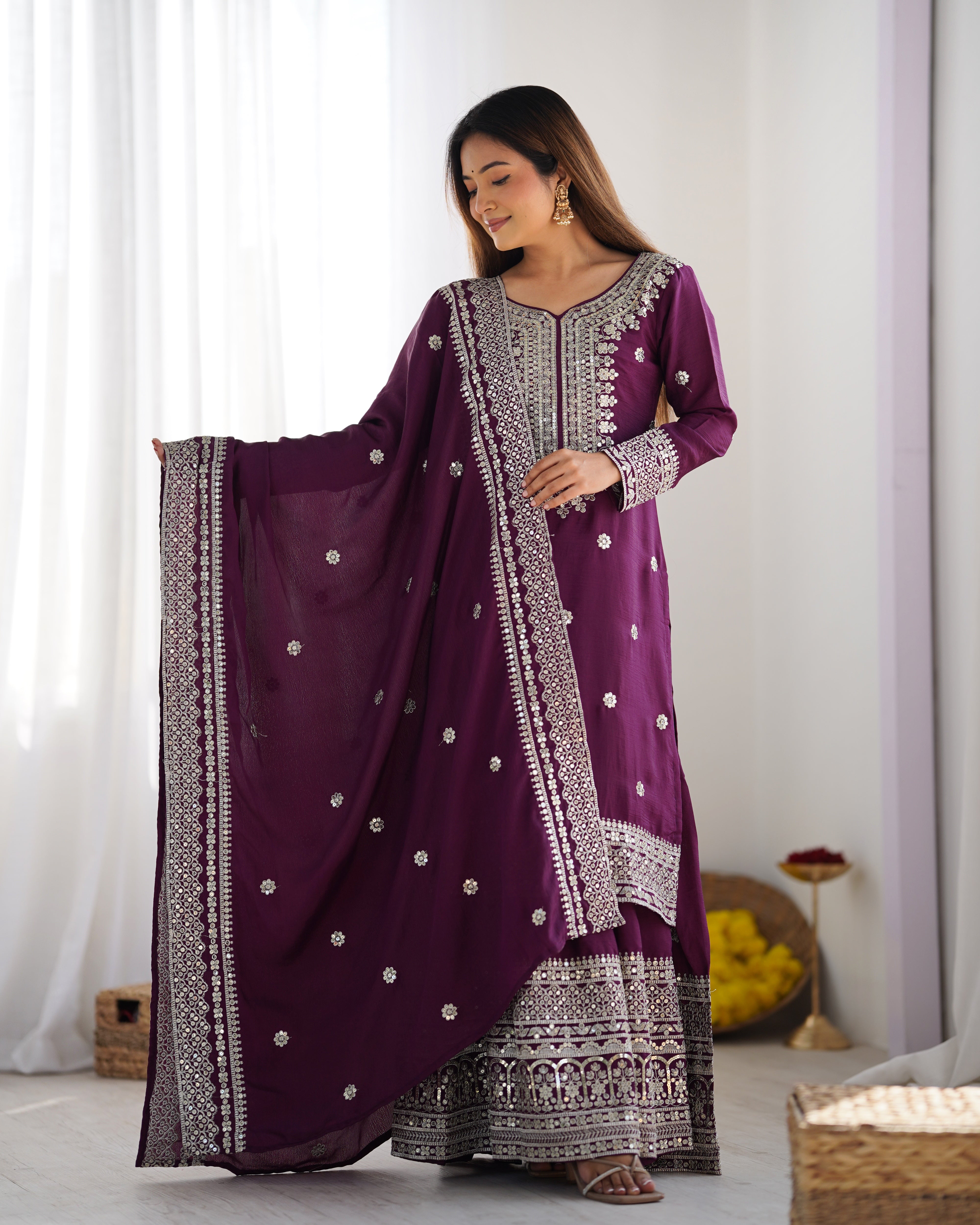 Elegant Pakistani Salwar Suit – NSR-800 Margenta