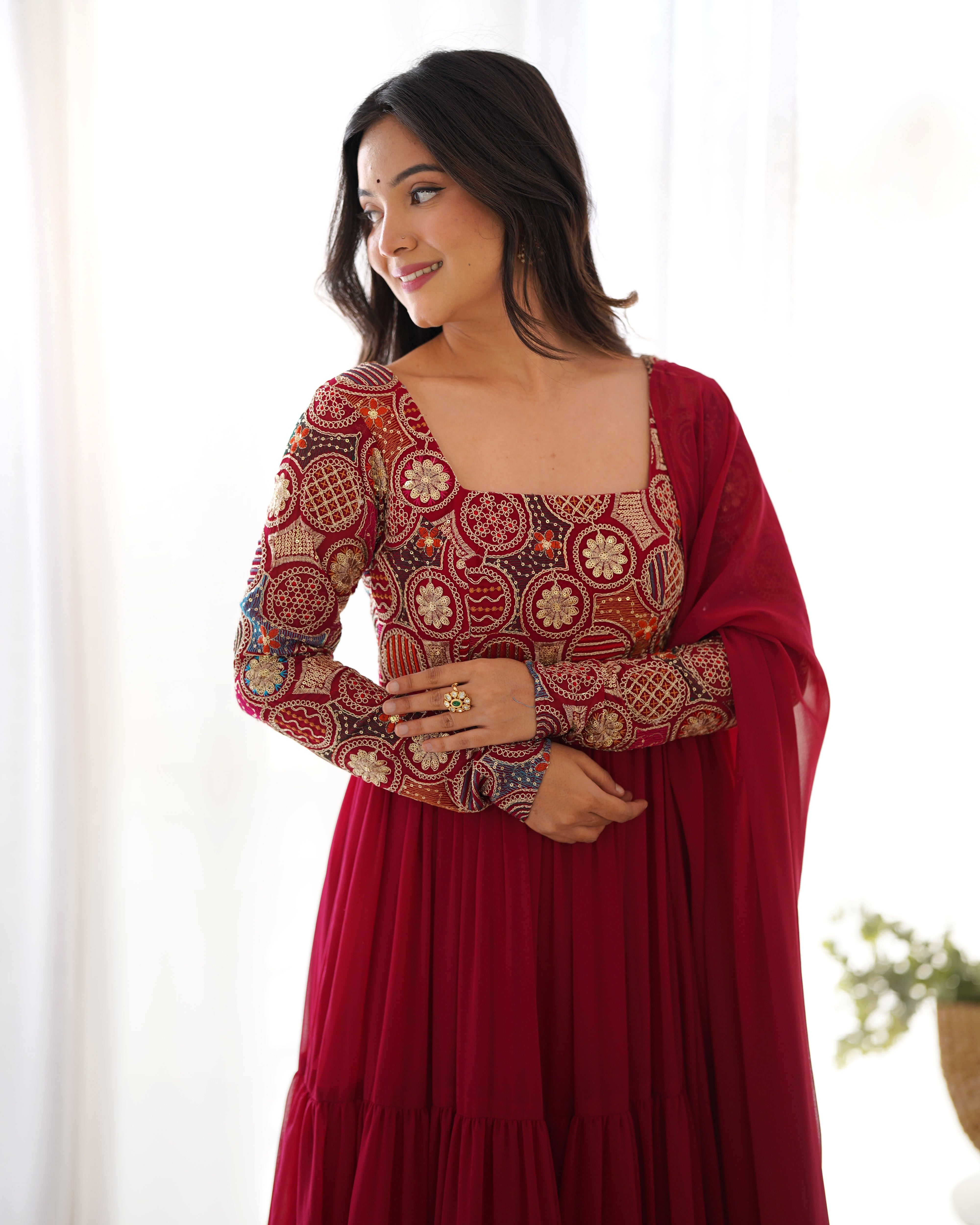 Vibrant & Elegant Anarkali Gown for Festivities and Weddings APC 9