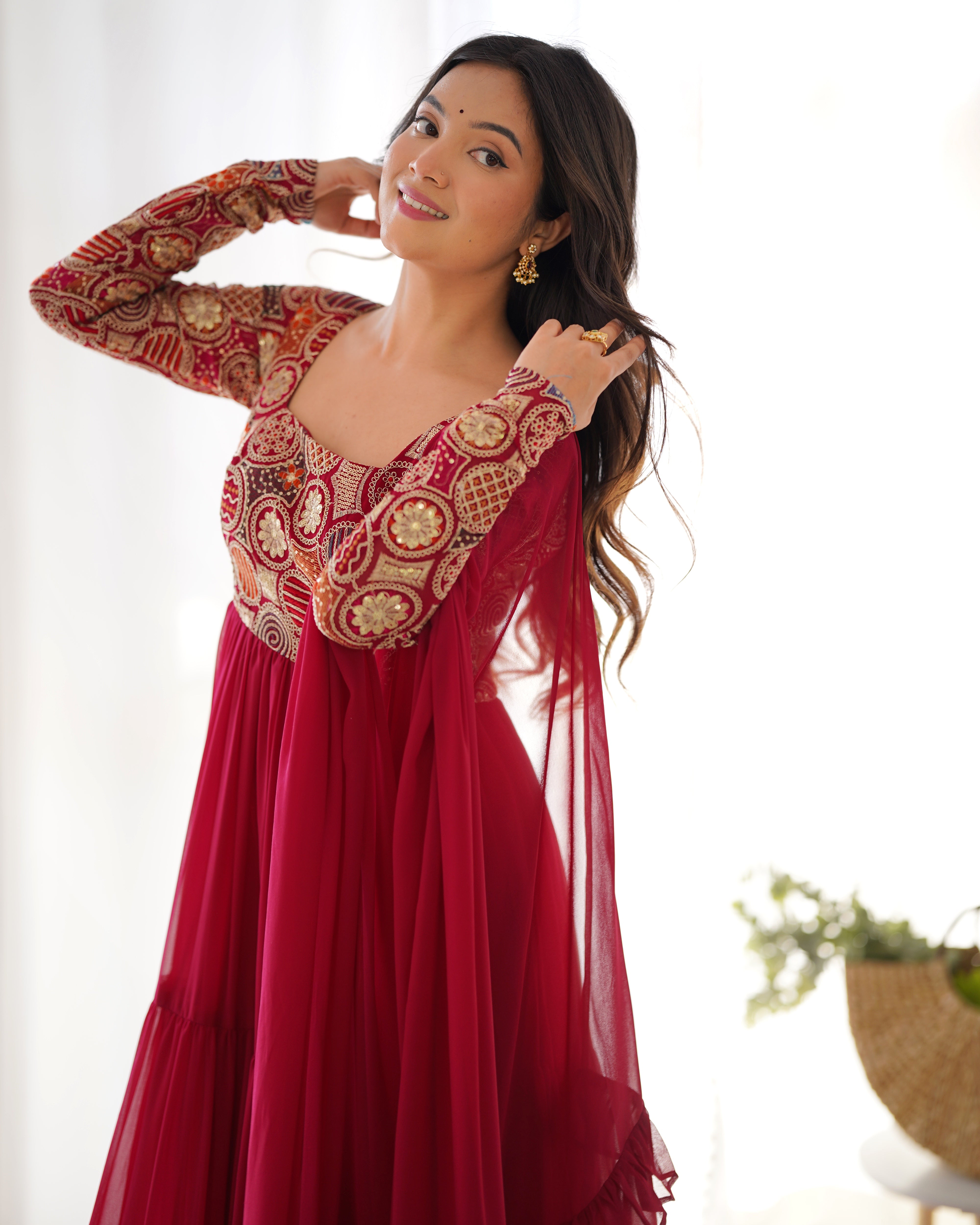 Vibrant & Elegant Anarkali Gown for Festivities and Weddings APC 9