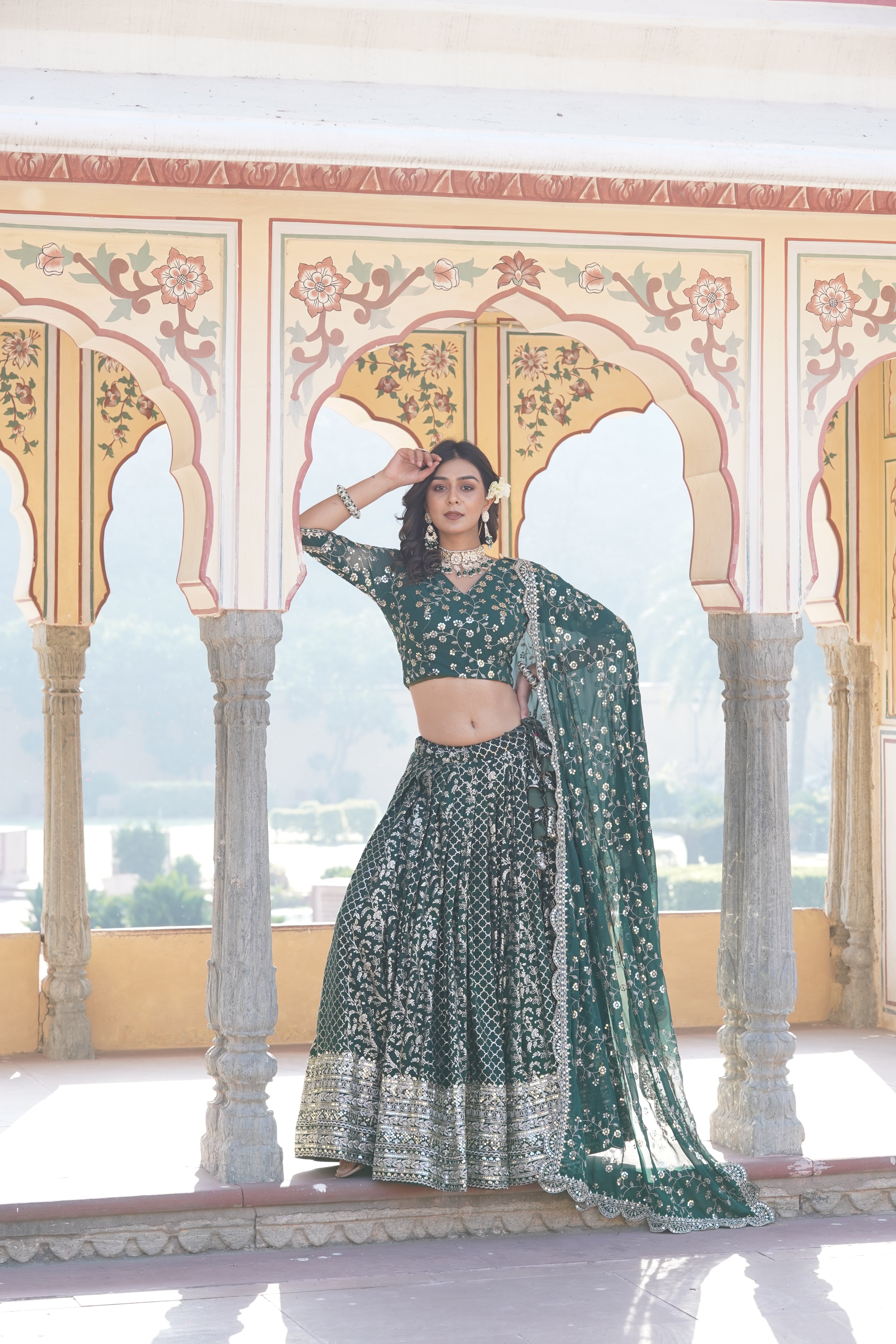 Designer Pure Viscose Jacquard Lehenga Choli & Dupatta Set LW-7093