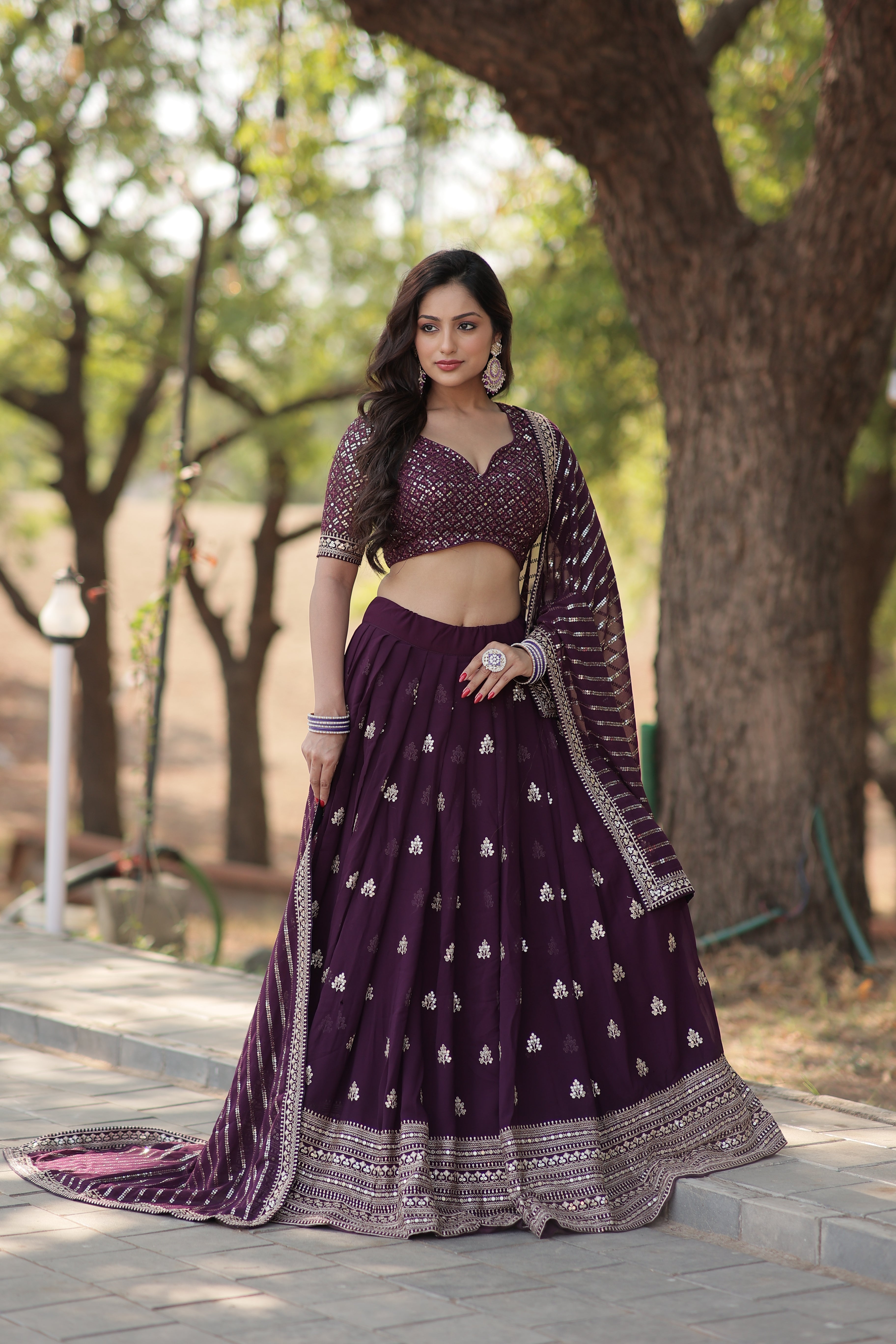 Elegant Faux Blooming Designer Lehenga Choli Set with Dupatta LW-7108