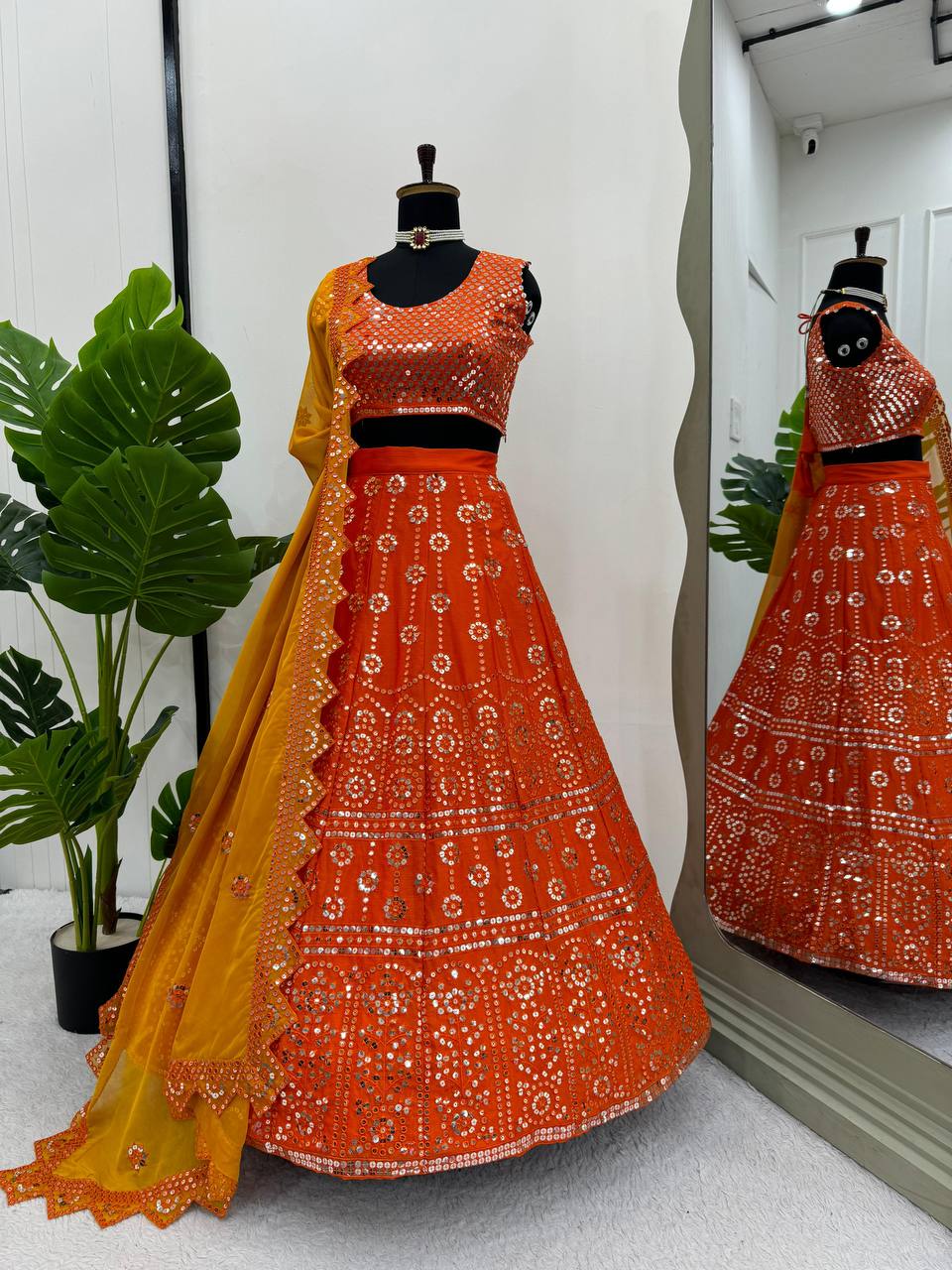 Experience luxury and grace with this exquisitely designed lehenga set QR-303