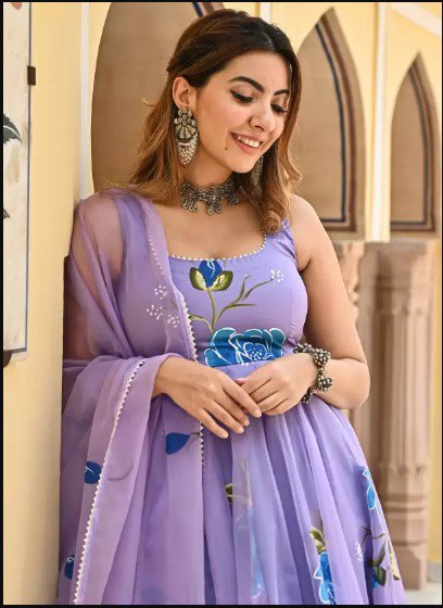 SKY BLUE COLOR ANARKALI SUIT SET LF-G42