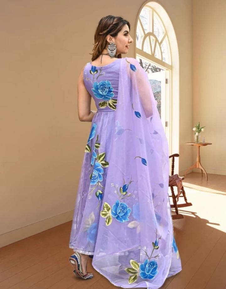 SKY BLUE COLOR ANARKALI SUIT SET LF-G42