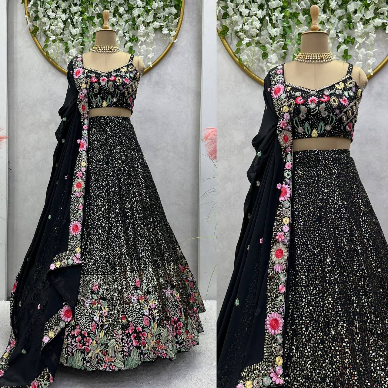 remium Faux Georgette for a lightweight and flowy drape Lehenga Choli -QRC-248