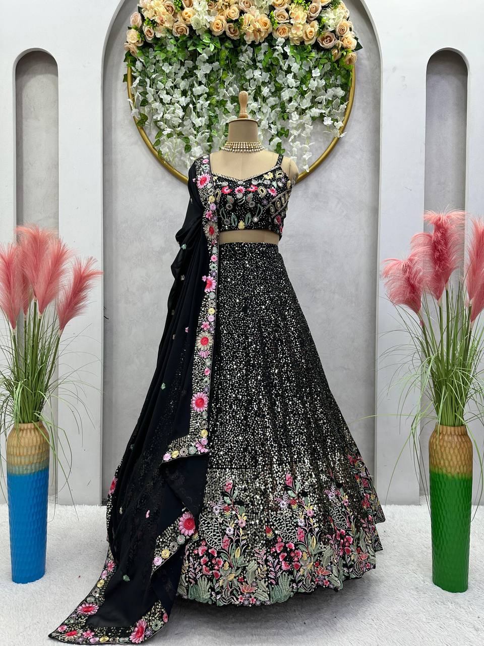 remium Faux Georgette for a lightweight and flowy drape Lehenga Choli -QRC-248