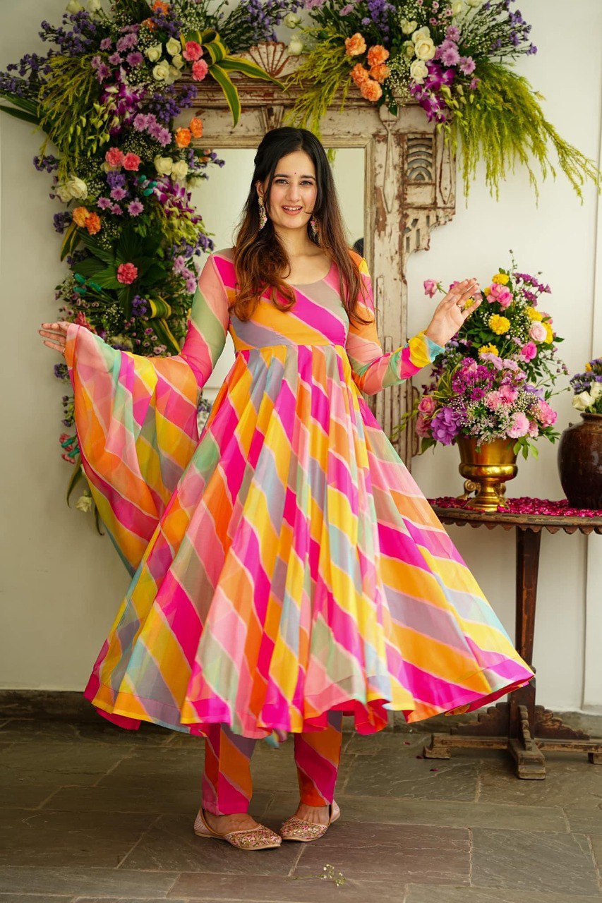 MULTICOLOR ANARKALI SUIT SET LF-G19