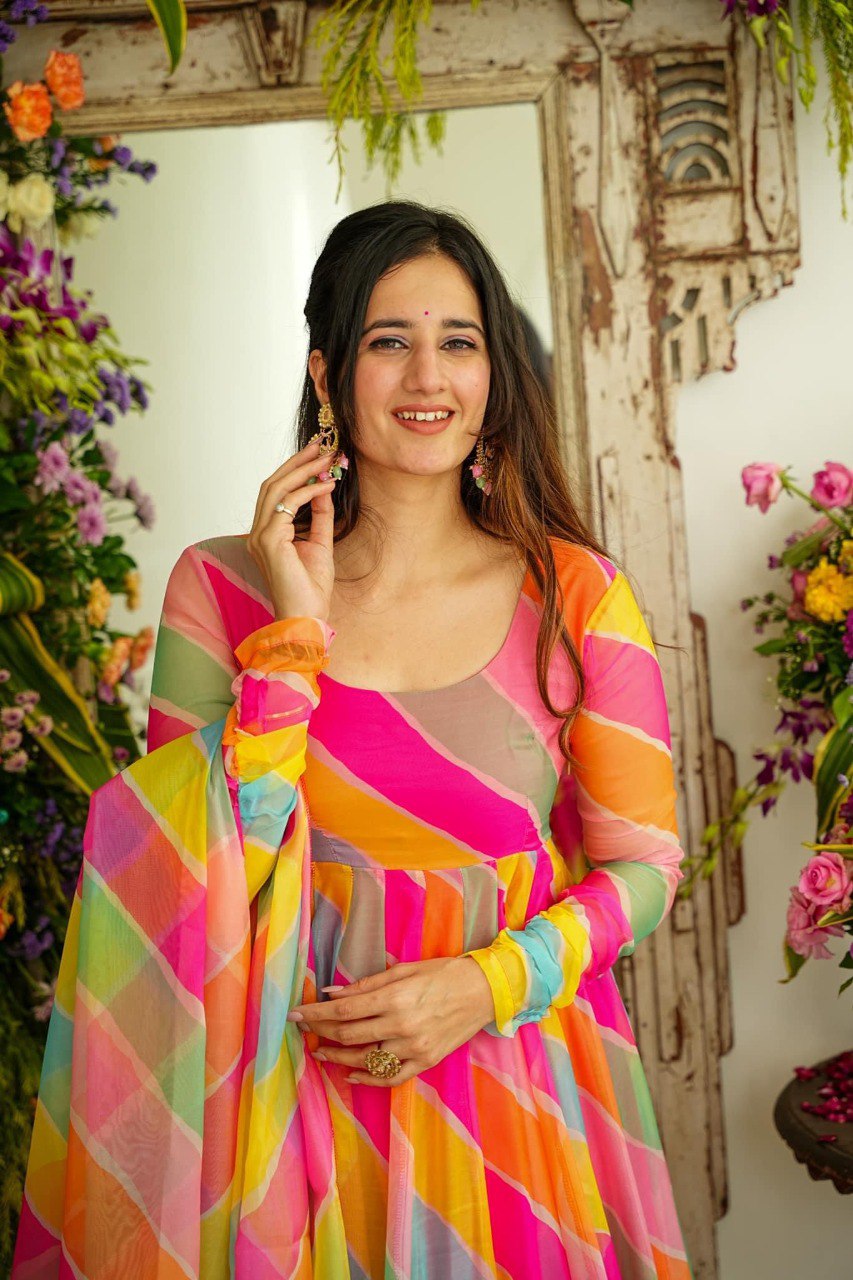 MULTICOLOR ANARKALI SUIT SET LF-G19